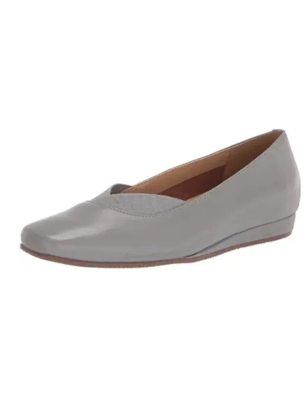 SoftWalk Vianna Women's Square-Toe Leather Loafer Flat - Misty Blue